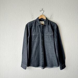 HOWLER BROTHERS Dust Up Denim Shirt Charcoal LS Cotton Western Retro